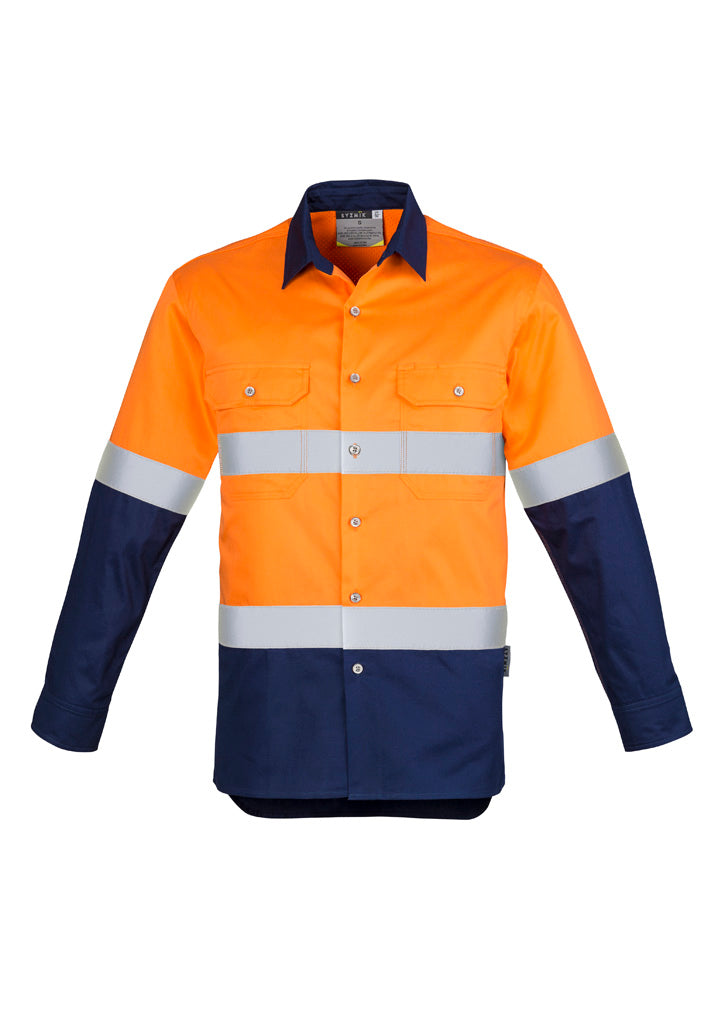ZW123 - Mens Industrial Long Sleeve Shirt - Hoop Taped - UNBRANDED
