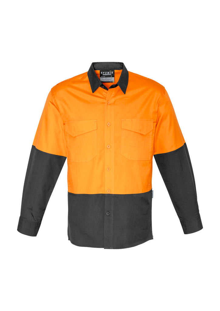 ZW128 - Mens Rugged Cooling Hi Vis Long Sleeve Shirt - UNBRANDED