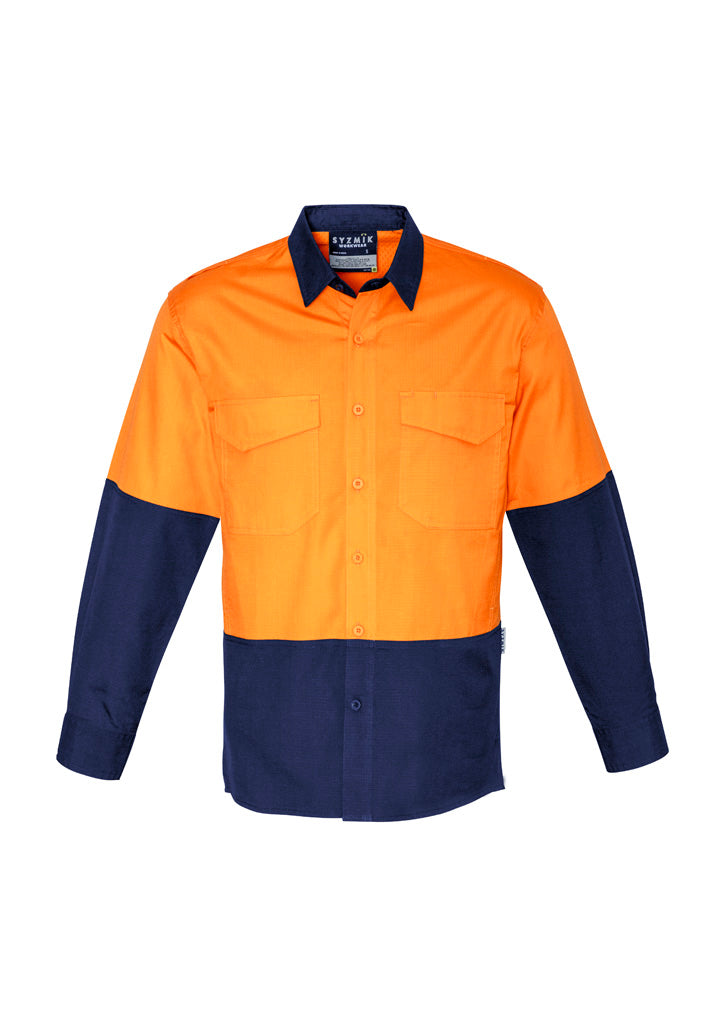ZW128 - Mens Rugged Cooling Hi Vis Long Sleeve Shirt - UNBRANDED
