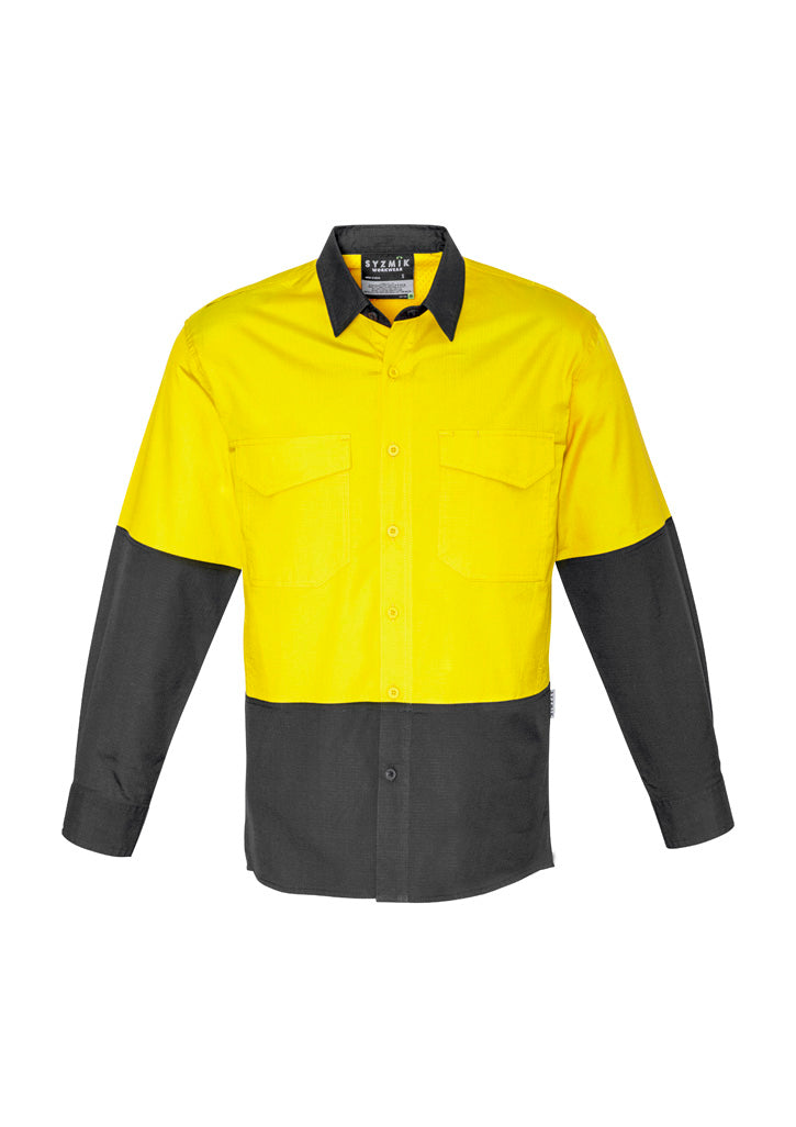 ZW128 - Mens Rugged Cooling Hi Vis Long Sleeve Shirt - UNBRANDED