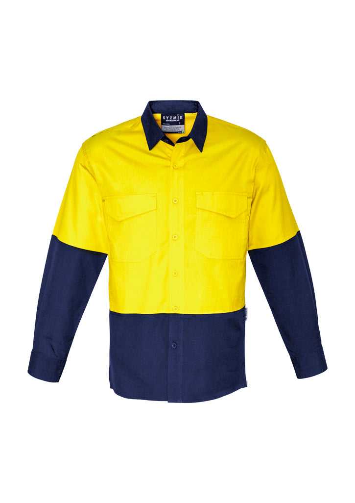 ZW128 - Mens Rugged Cooling Hi Vis Long Sleeve Shirt - UNBRANDED