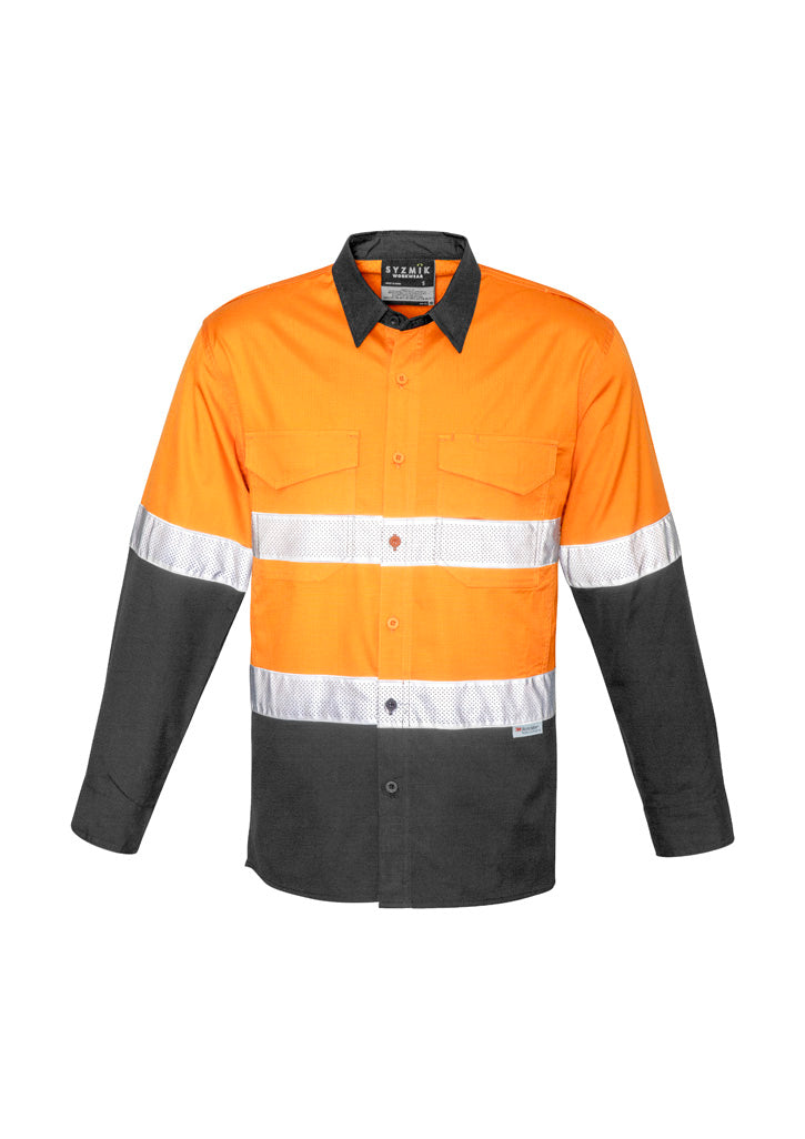 ZW129 - Mens Rugged Cooling Hi Vis Taped Long Sleeve Shirt - UNBRANDED
