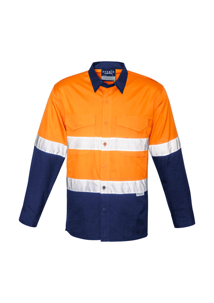 ZW129 - Mens Rugged Cooling Hi Vis Taped Long Sleeve Shirt - UNBRANDED