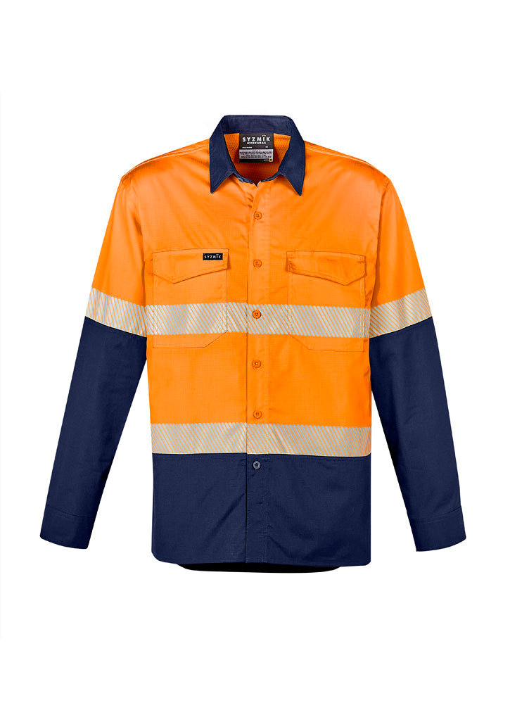 ZW229 - Mens Rugged Cooling Hi Vis Segmented Tape Long Sleeve Shirt - UNBRANDED
