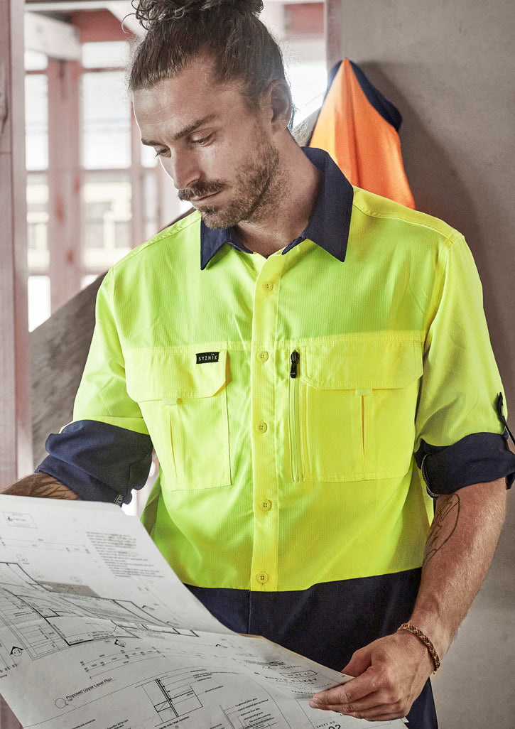 ZW468 - Mens Hi Vis Outdoor Long Sleeve Shirt - UNBRANDED
