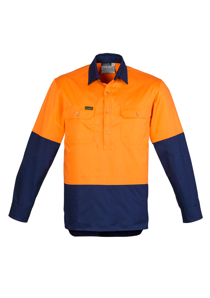 ZW560 - Mens Closed Front Long Sleeve Shirt - UNBRANDED