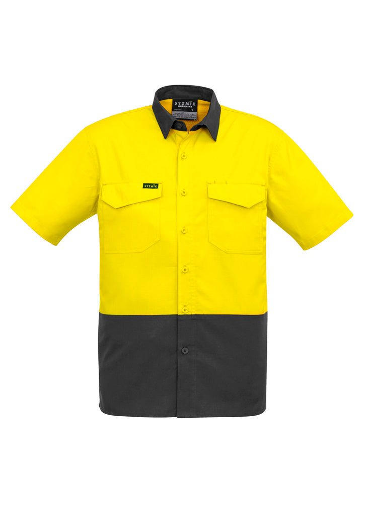 ZW815 - Mens Rugged Cooling Hi Vis Short Sleeve Shirt - UNBRANDED
