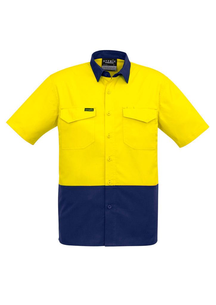 ZW815 - Mens Rugged Cooling Hi Vis Short Sleeve Shirt - UNBRANDED