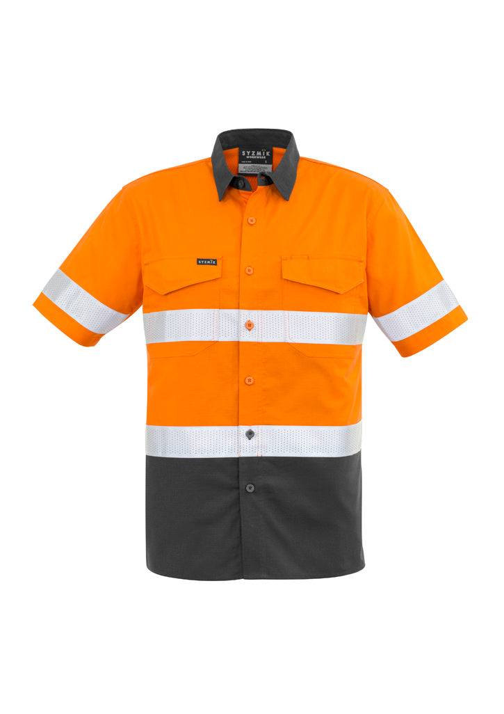 ZW835 - Mens Rugged Cooling Hi Vis Taped Short Sleeve Shirt - UNBRANDED
