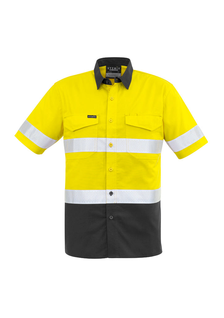 ZW835 - Mens Rugged Cooling Hi Vis Taped Short Sleeve Shirt - UNBRANDED