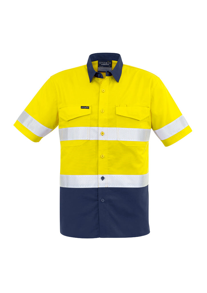 ZW835 - Mens Rugged Cooling Hi Vis Taped Short Sleeve Shirt - UNBRANDED